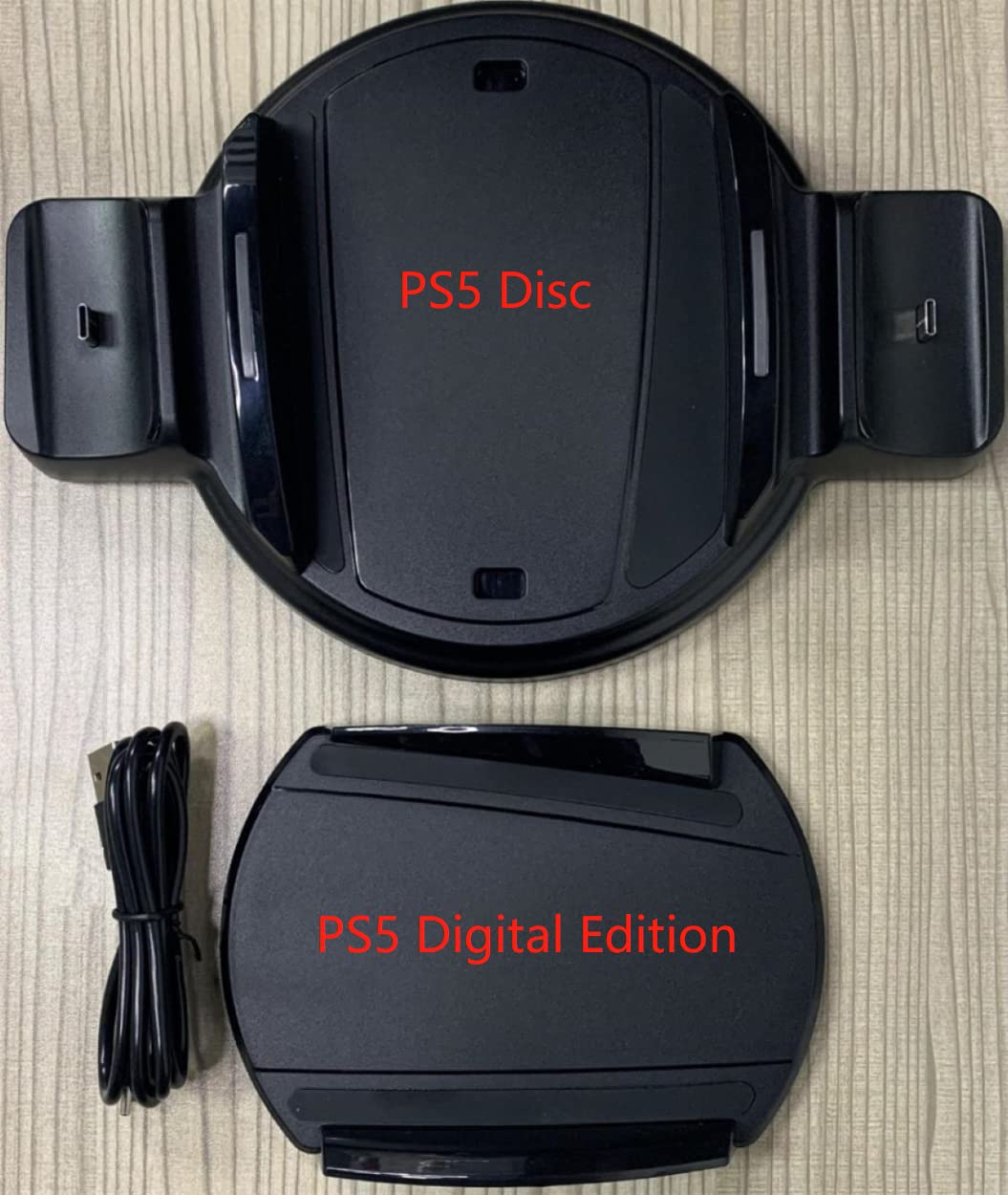 Station de charge PS5, chargeur de manette PS5, support vertical amélioré pour station de charge avec indicateur LED, station de charge double PS5 pour Sony avec câble de charge de type C