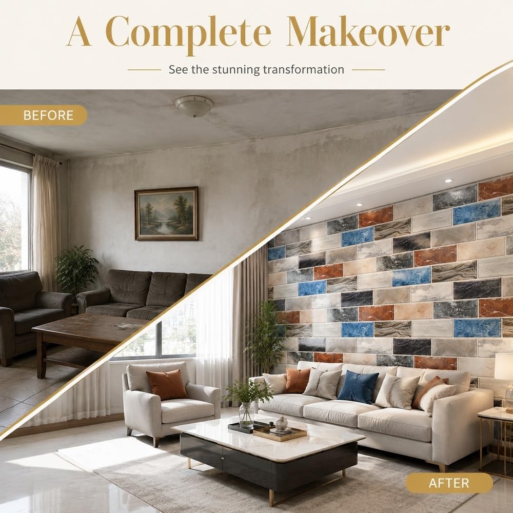 Paneles De Pared Estilo Azulejo, Decoración contra Salpicaduras