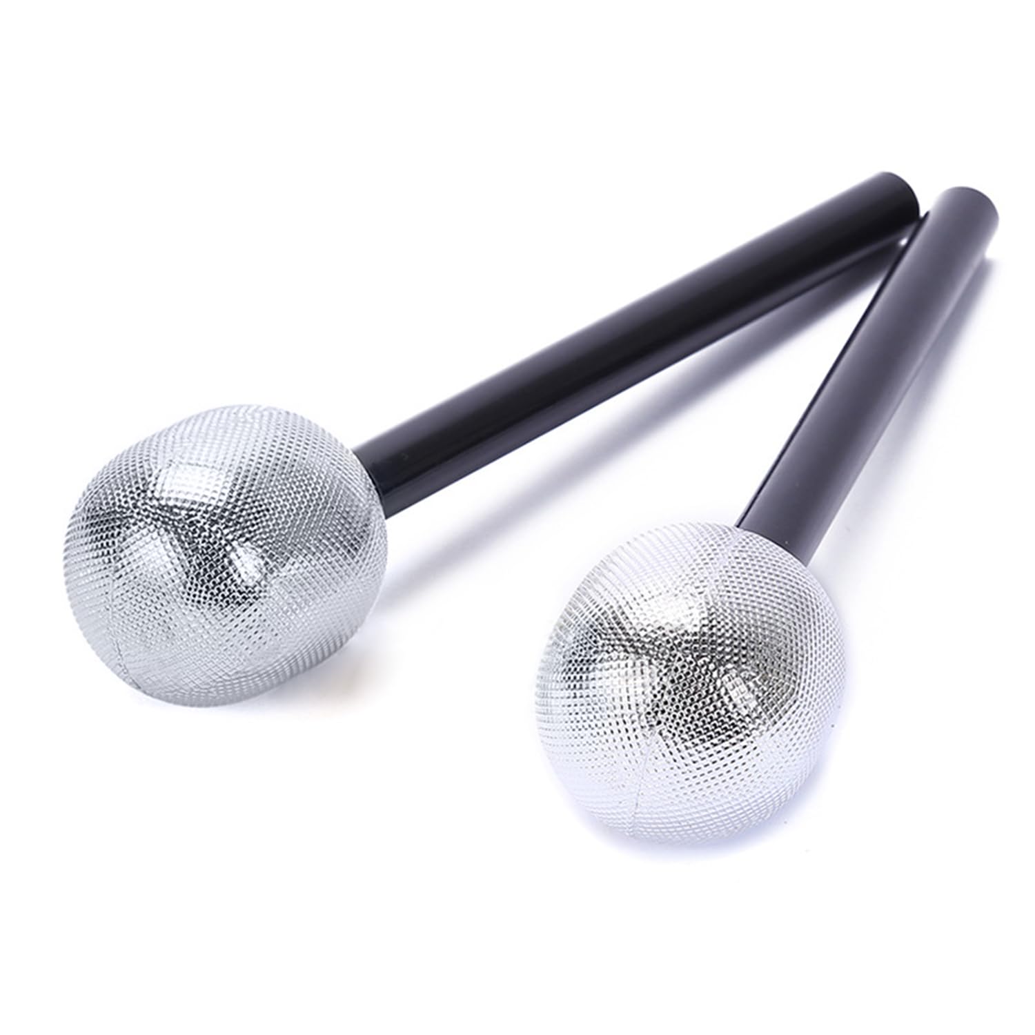 AOVNA 6 Pieces Halloween Microphone Toy Sliver Fake Microphone Party Props Pretend Microphone Toy Glitter Decorative Microphone - Image 3