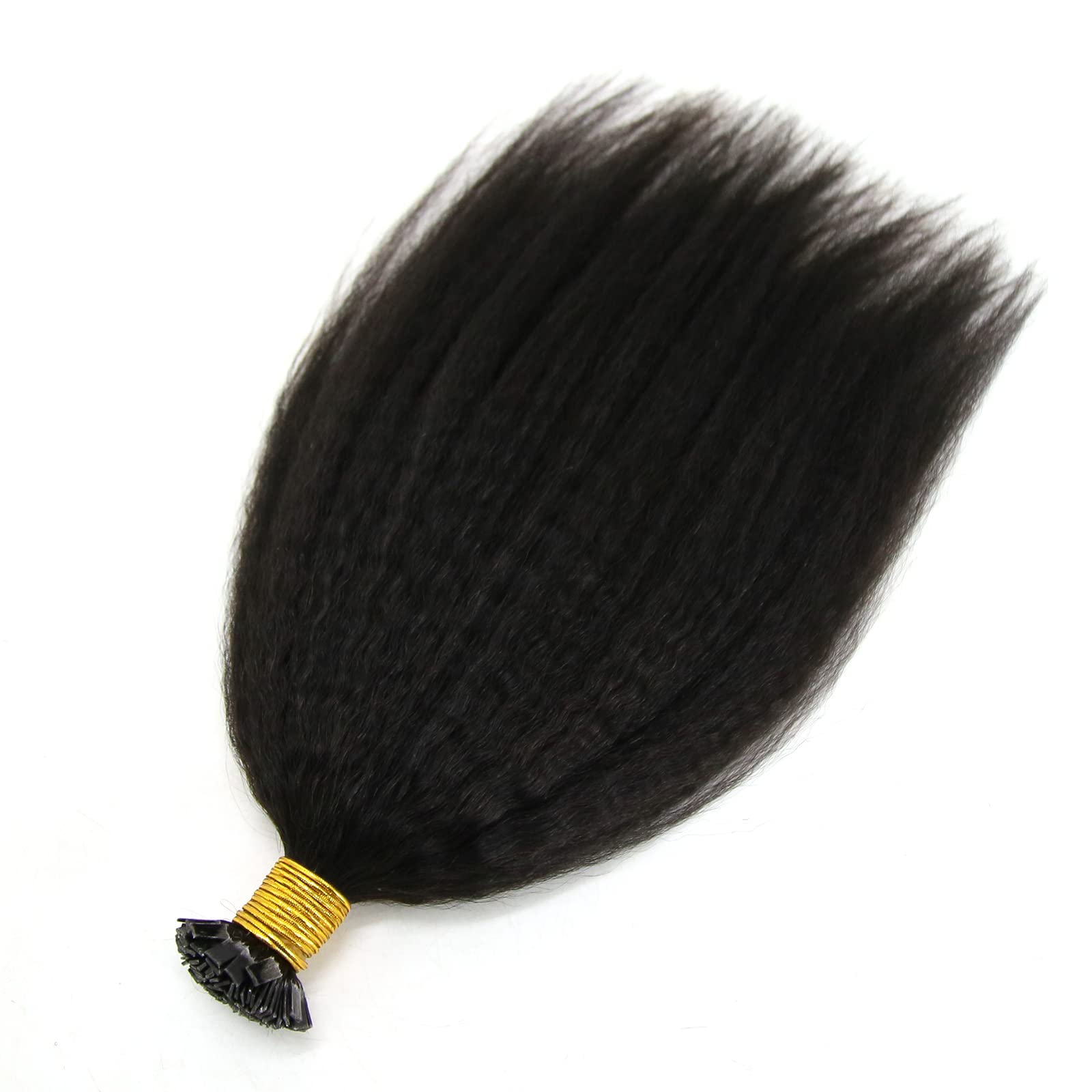 16 Inch Kinky Straight I-Tip Human Hair Extensions 100 Strands 50g Amazon.com : Kinky Straight I Tip Hair Extensions Real Human  main image 2