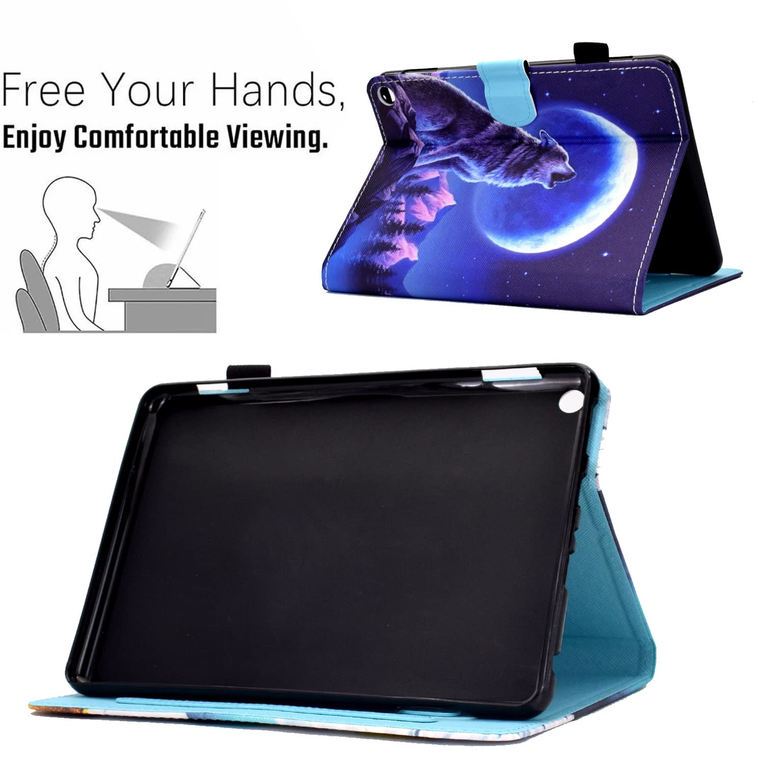 Étui Pour Amazon Fire HD 8 / 8 Plus (10e Génération 2020) - Support Pliable - Réveil/sommeil Automatique - Cuir PU - Design Libellule