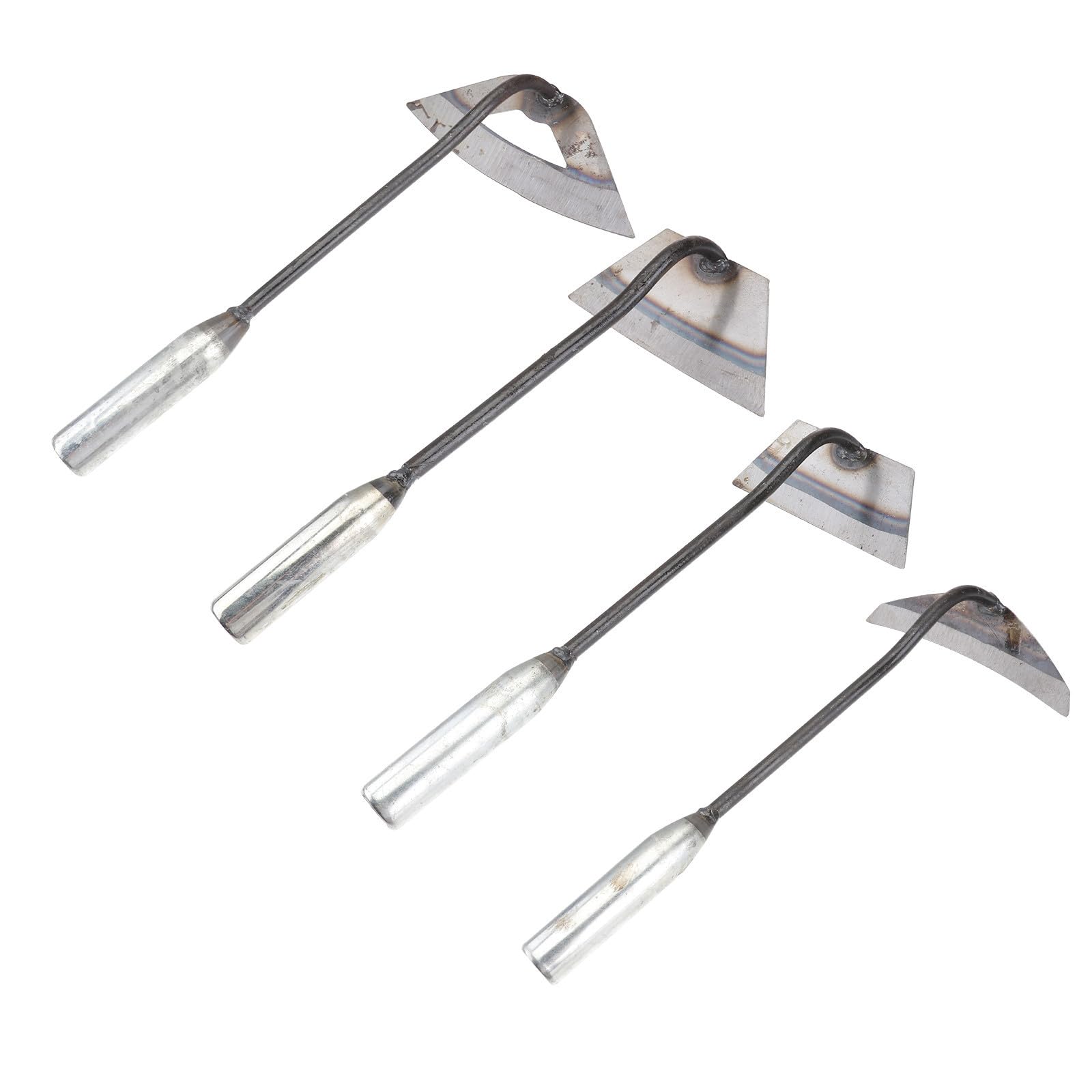 SOIMISS Azadas Manuales Agrícolas, Azadas Portátiles de Mano, Acero, 4 Piezas, Tres Estilos, para Hacer Surcos y Plantar Árboles, Herramientas para Desherbar de Jardín