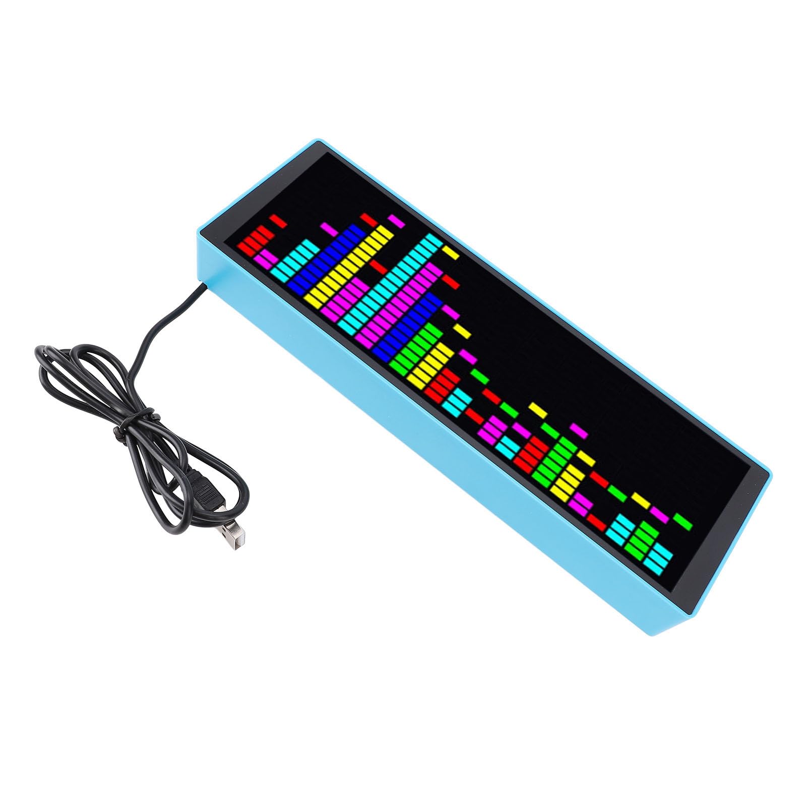 Affichage du Musical, Capteur Vocal au Niveau du Rythme, Analyseur de Audio LED, Horloge électronique, Lumière Rythmique Contrôlée Vocale RVB, 12 Effets de Couleur Dynamique et 7
