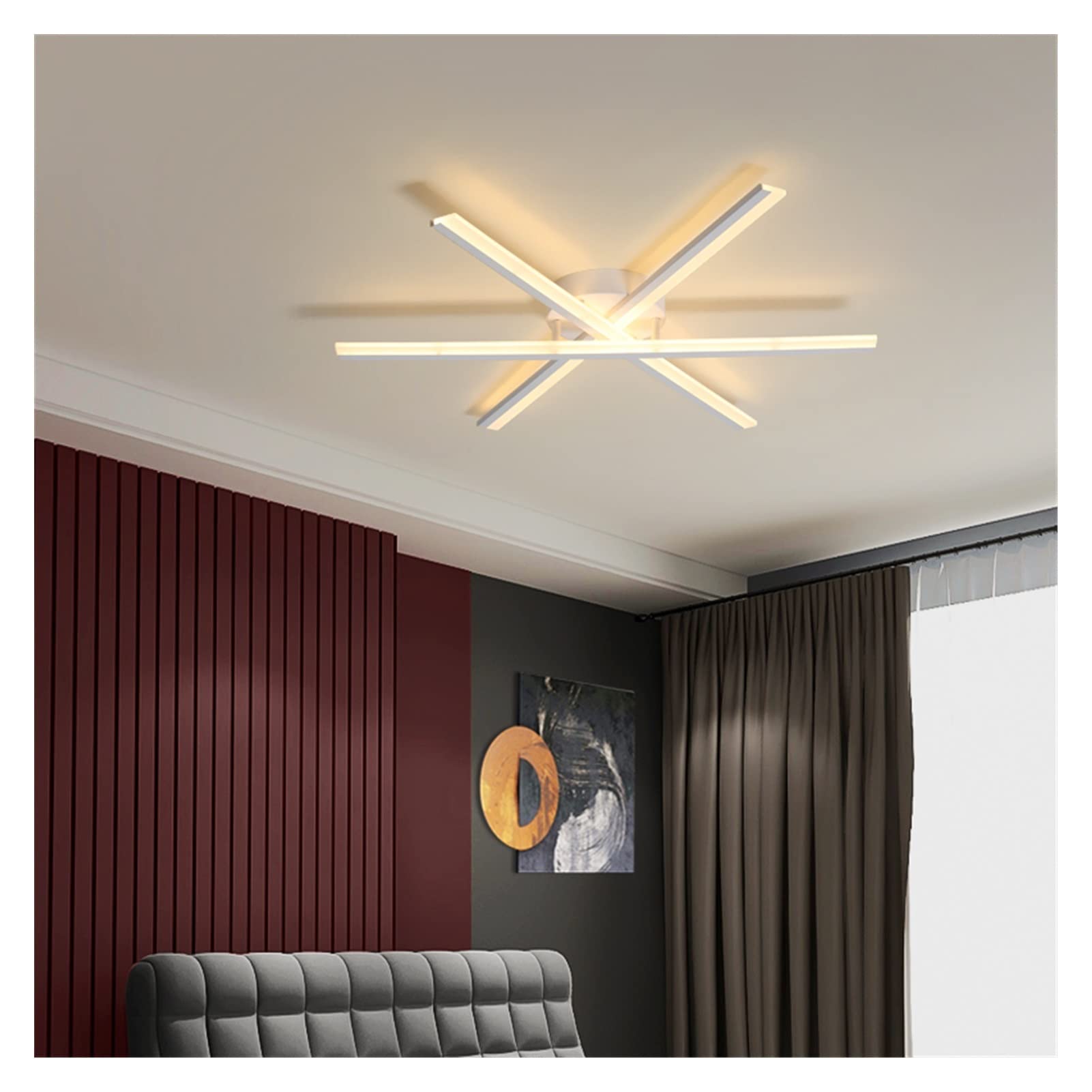 HXYSXHJUO Modern LED Chandelier Dimmable Ceiling Light Fixture for Living Room Bedroom Restaurant Stylish Fan Shaped Design White Black Finish Contemporary Home Decor