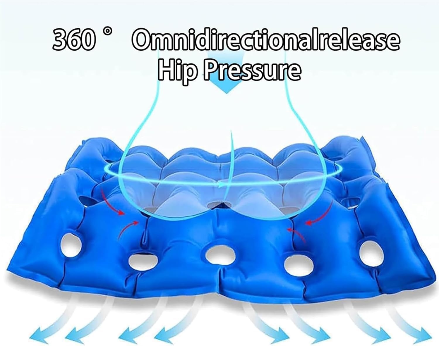 Materasso A Pressione Alternata Con Pompa Elettrica, Materasso Antidecubito Con 55 Fori Di Ventilazione, Materiale In Pvc, Materassino Gonfiabile Pieghevole E Portatile Per Anziani E Disabili.