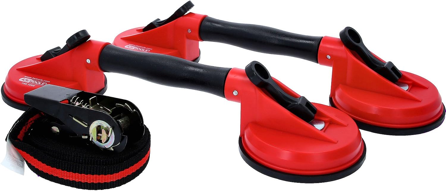 KS Tools 140.1010 Jeu de ventouse doubles pour Vitre ou pare-brise et sangle