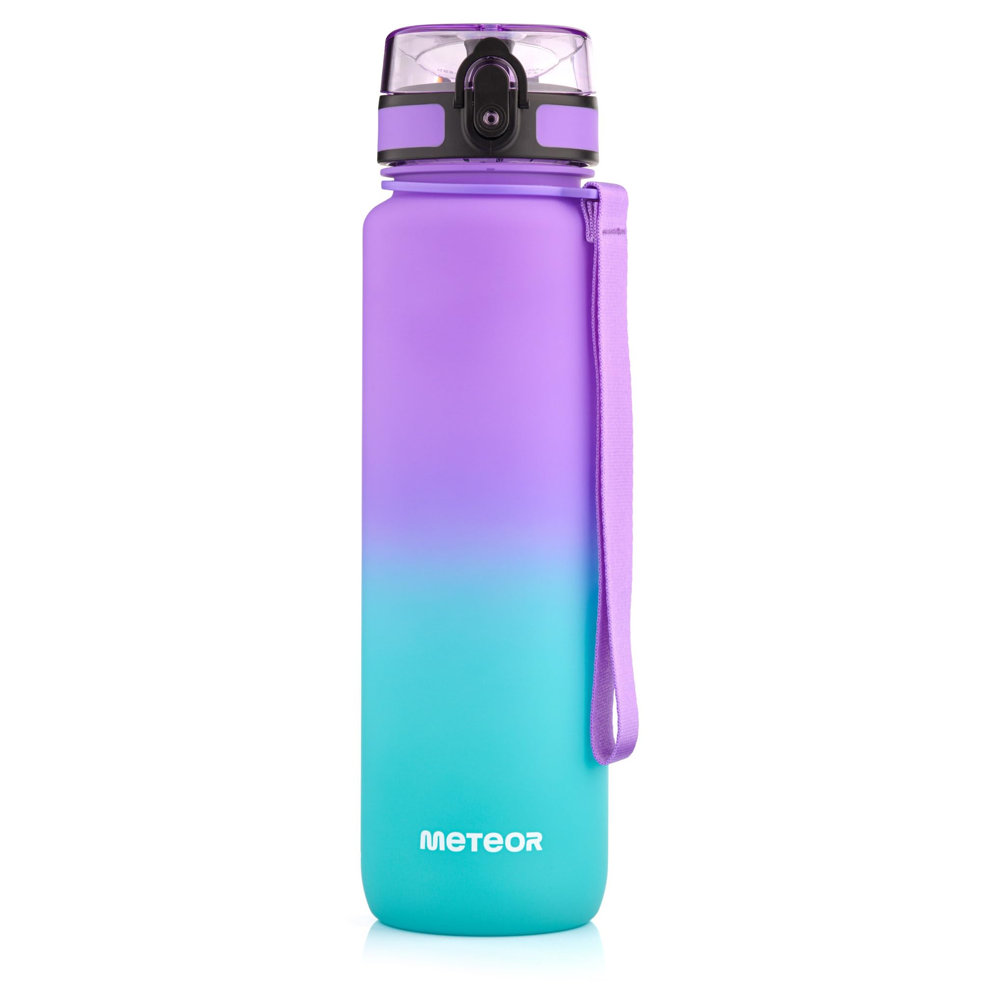 meteor Water bottle 1000 ml – Secure flip lid with lock for daily hydration – Durable and practical sports water bottle for training and travel – Sport water bottle Purple/Blue
