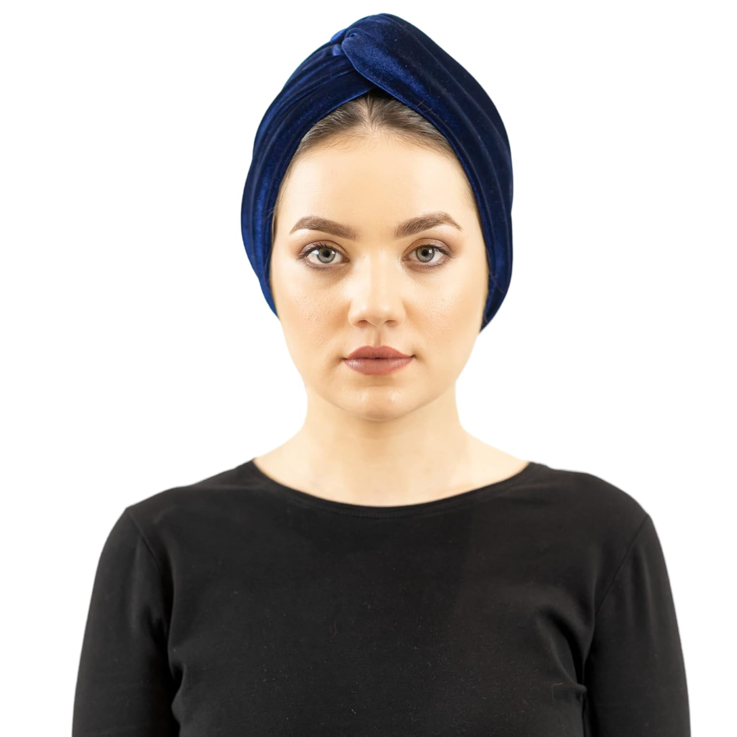 Avvexa Blue Reversible Full Head Hair Scarf Wrap, Cord Velvet Turban, Headcover Head Wrap for Women, Self-tie hijab, Best Gift for Mom, Chemo Gift Idea, Gifts for Mothers