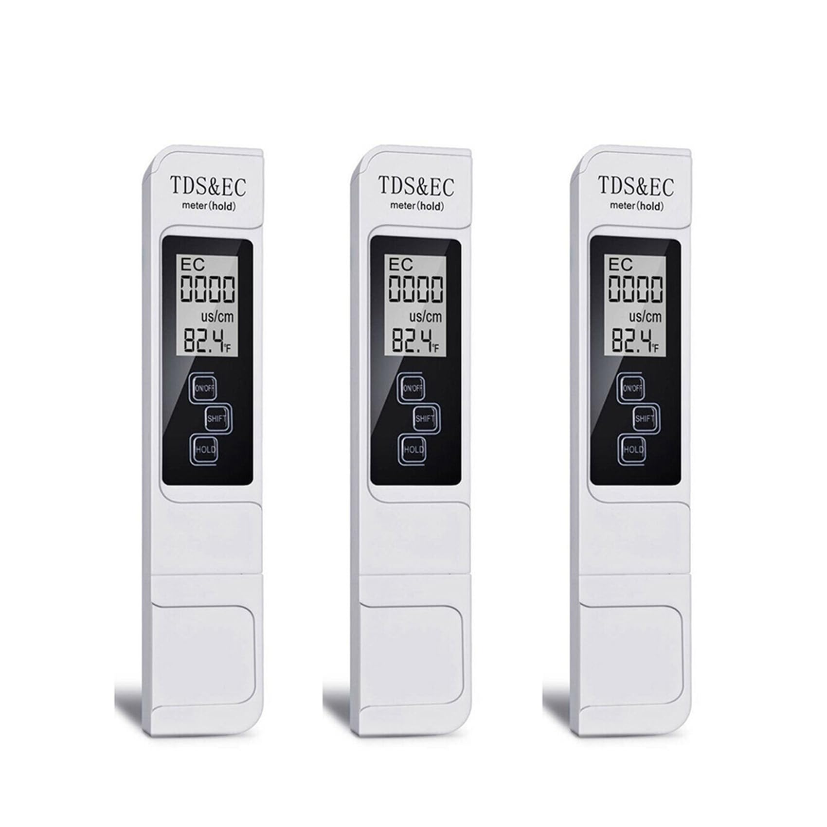 Jnchdghwa White 3X Tds Ec Meter Digital Water Quality Tester 0-9999 Ppm Measurement Range Water Purity Temperature Meter Tester