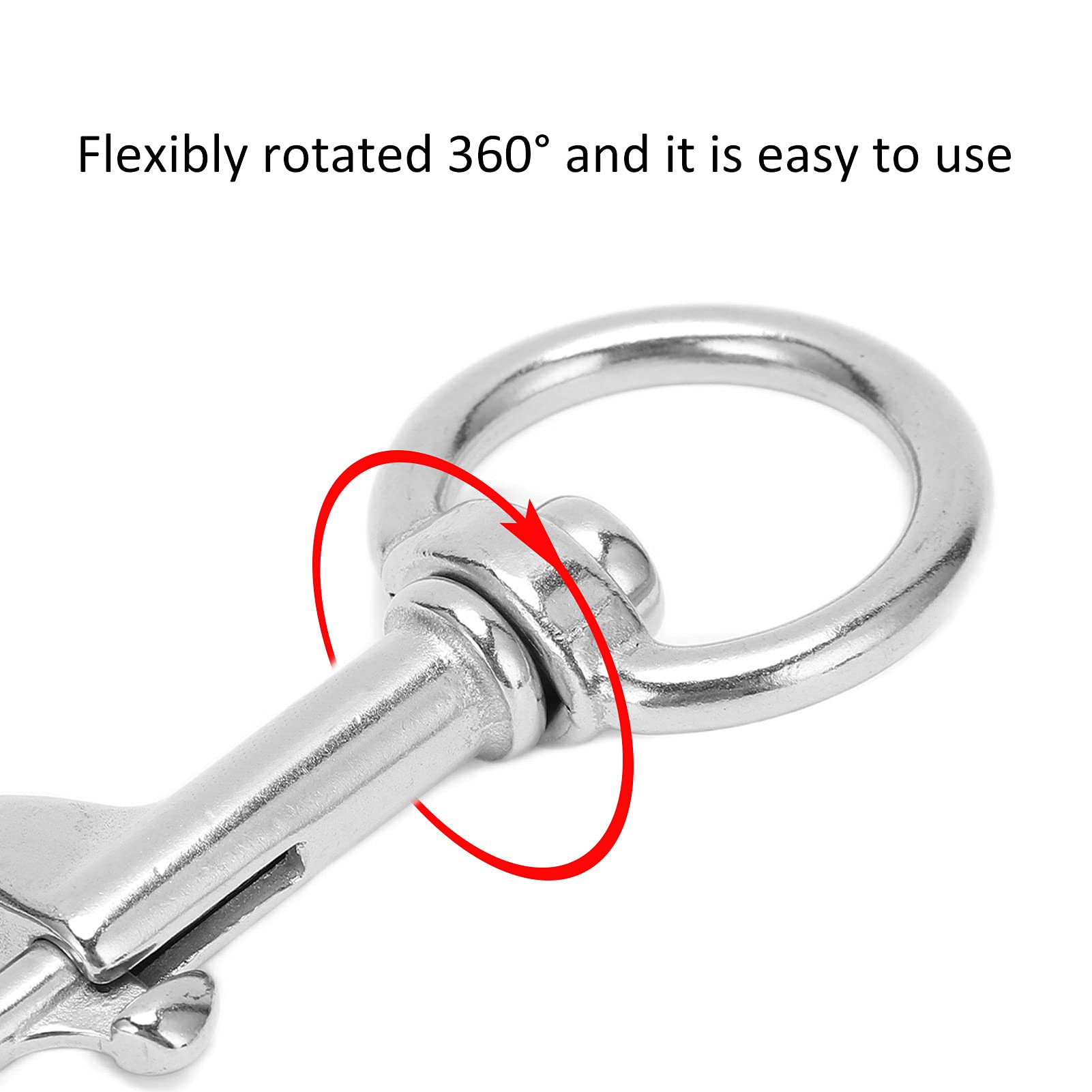 QANYEGN Swivel Eye Bolt Snap Hook, Stainless Steel Whirl Eye Snap Hooks, Whirl Eye Bolt Snap Hook for Diving Keychain Dog Leash