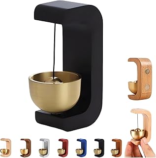 FTMART Metal-Black Solid Wood Wind Chime, 1.6 x 0.8 x 3 inches, Suction Door Type, Magnetic Doorbell, Shopkeepers Bell