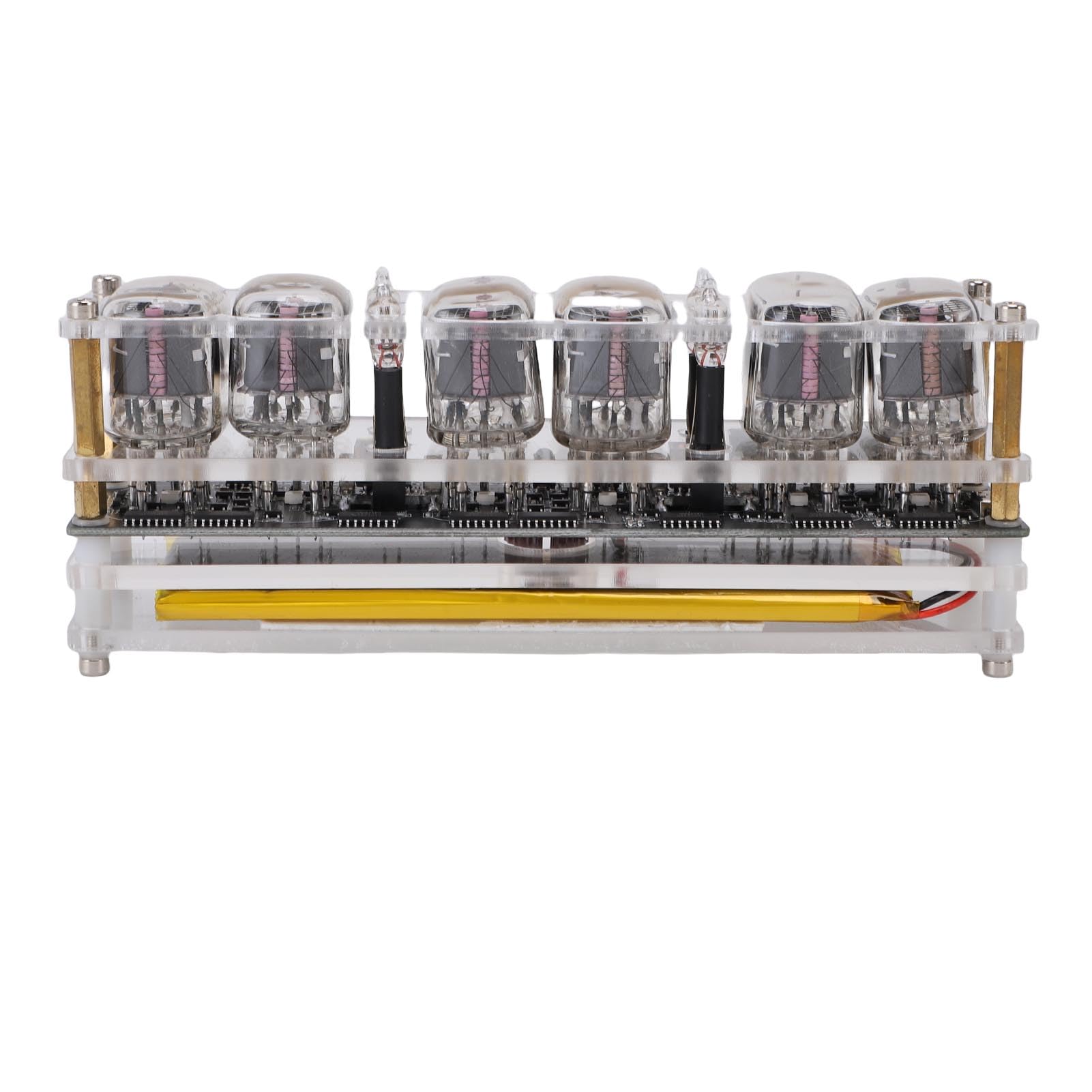 Naroote Orologio Nixie Tube, Orologio da Scrivania Digitale retrò RGB, con Batteria da 3000 MAh con Telecomando, Timer, Cronometro per la Decorazione 'ufficio Domestico