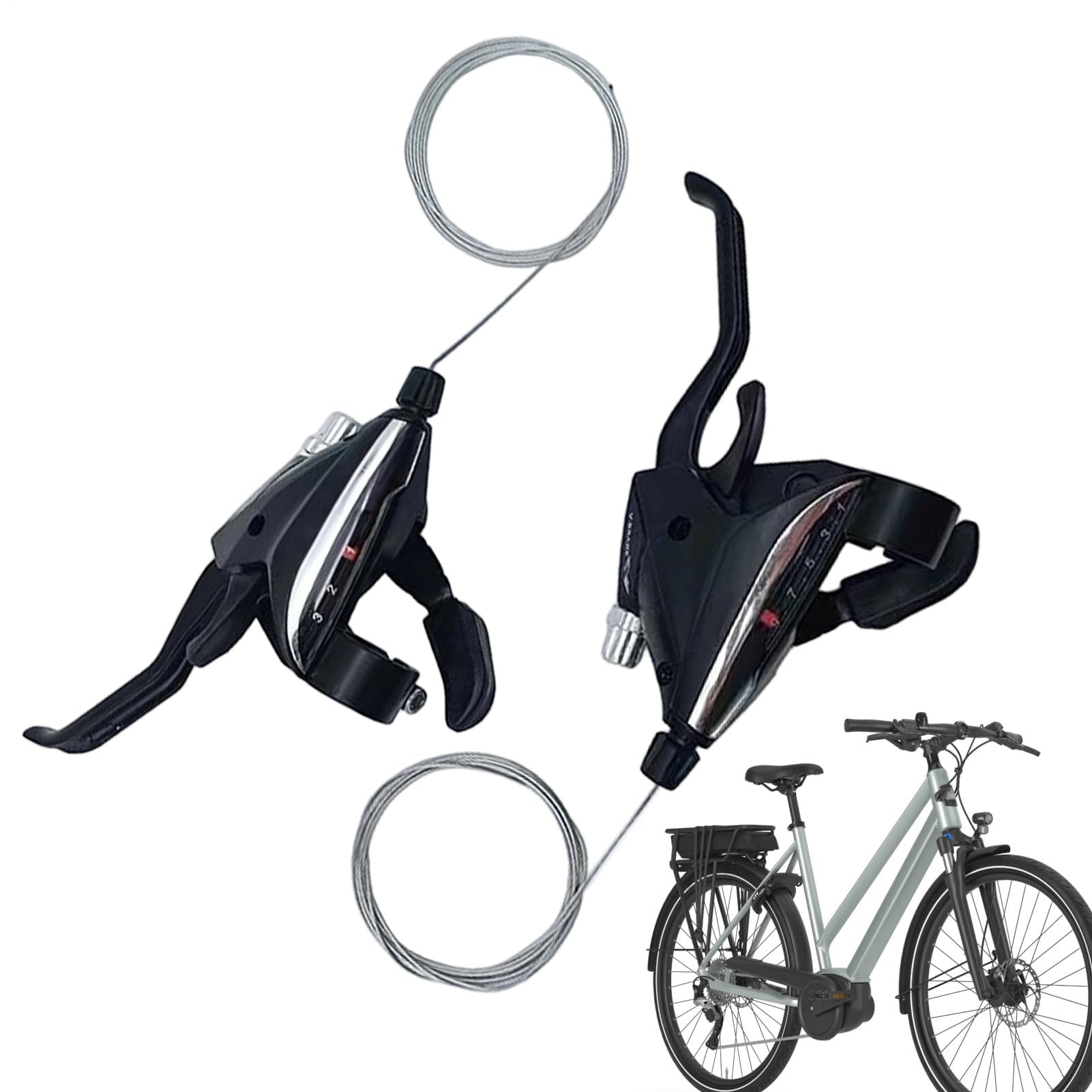 Cycling Shifter | 3x9 Speed Thumb Replacement Parts - 1 Pair Left Right Bike Brake Shifter,for Road Folding Trail Riding Fitness Training Touring Urban Commuting Outdoor Daily Adults