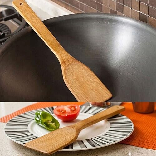 Miniatura 2 de Utensilios de bambú de madera de cocina espátula cuchara pala cocina herramientas saludables 2pcs