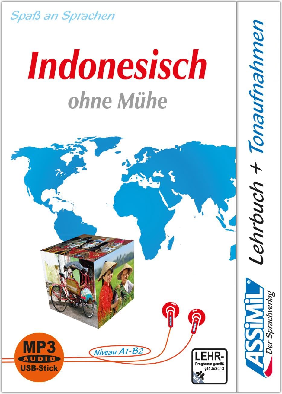 ASSiMiL Indonesisch ohne Mühe - MP3-Sprachkurs - Niveau A1-B2: Selbstlernkurs für Deutschsprechende, Lehrbuch + MP3-Audiodateien auf USB-Stick