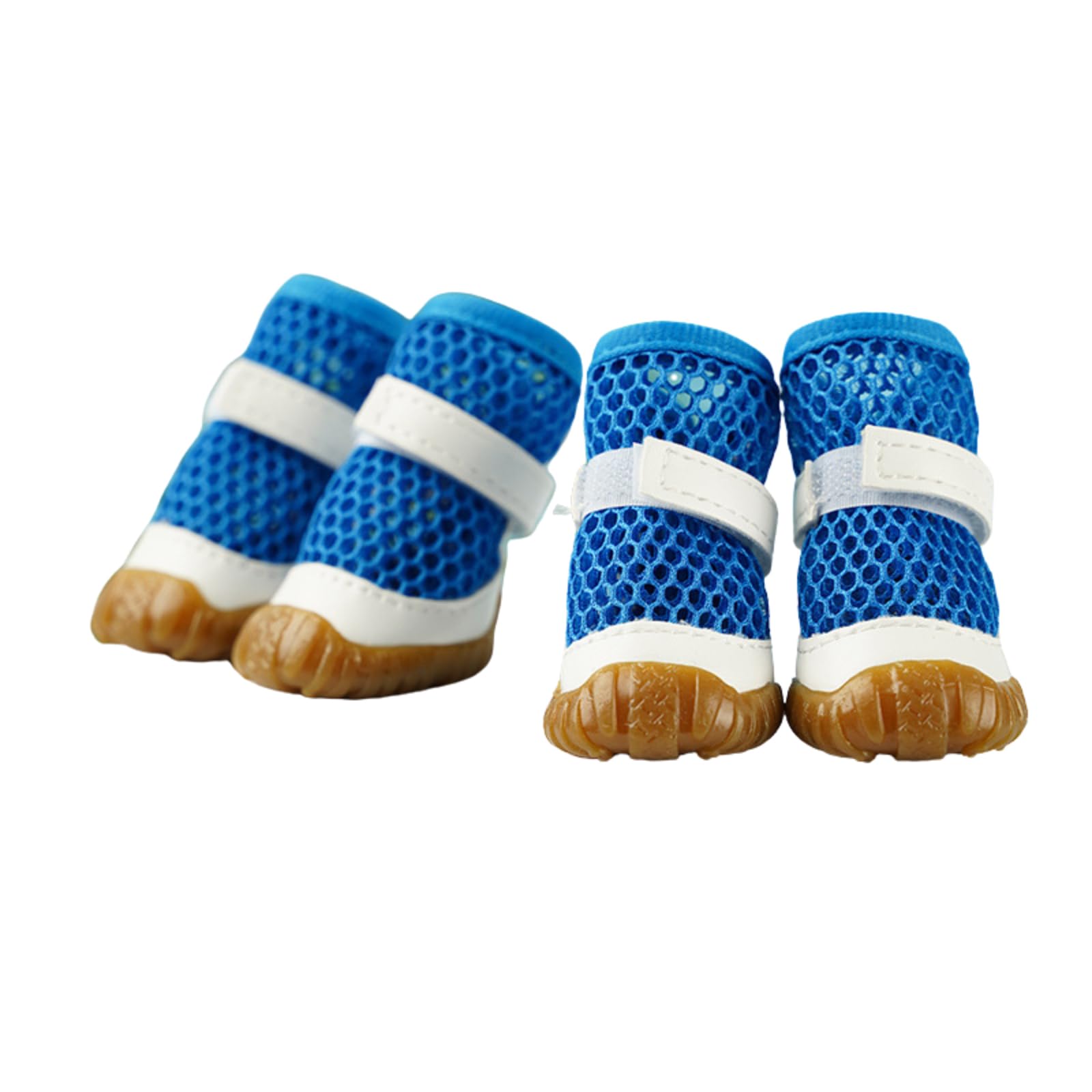 MeiAOBest 4PCS Dogs Breathable Mesh Shoes,Summer Anti Slip Boots Pet Paw Protection Cove Dog Outdoor Anti-Dirt Anti Scalding Walking Footwear_2#(Blue)