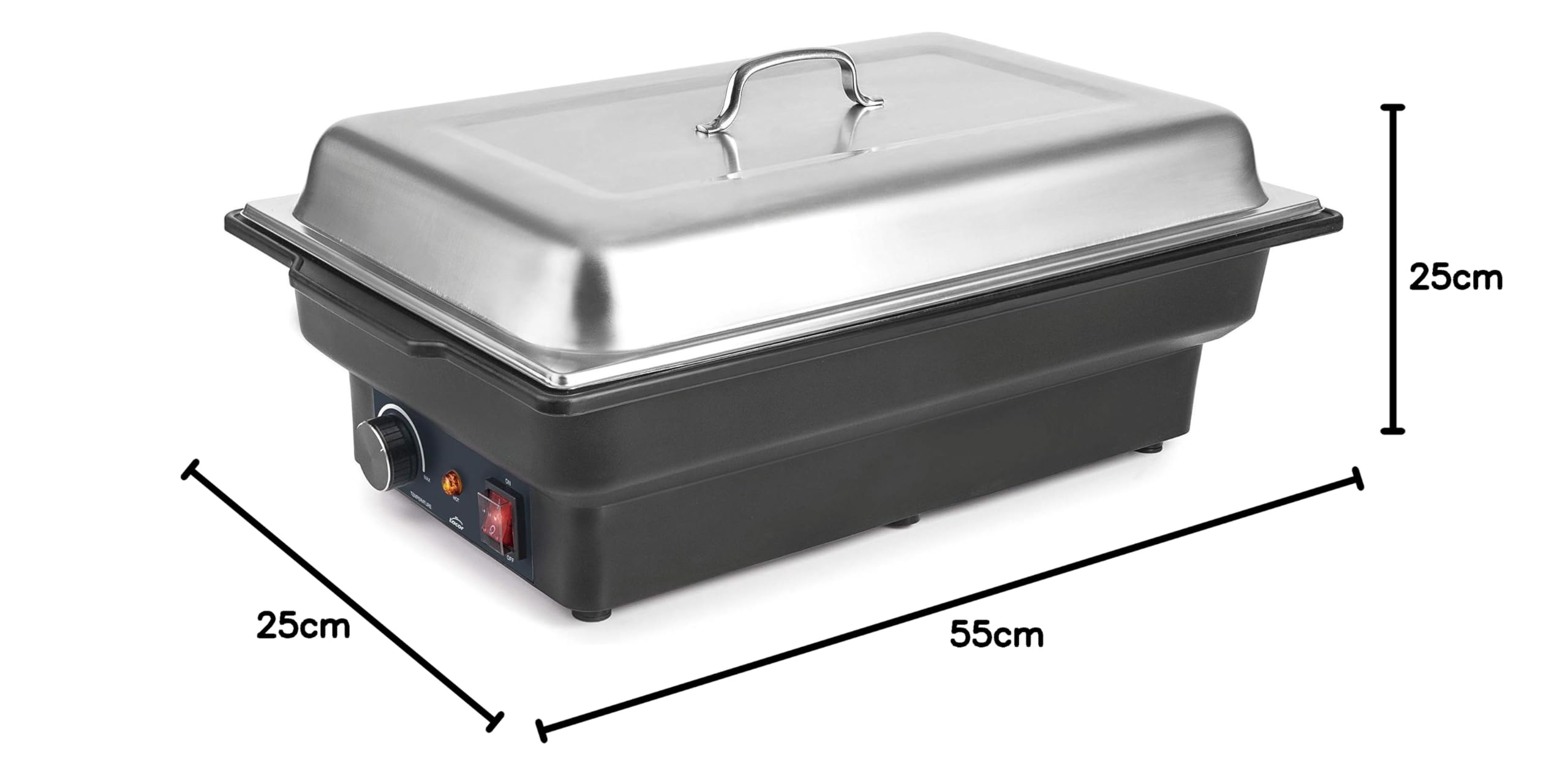 Lacor - Chafing Dish eléctrico, 900 W, 8'50 litros