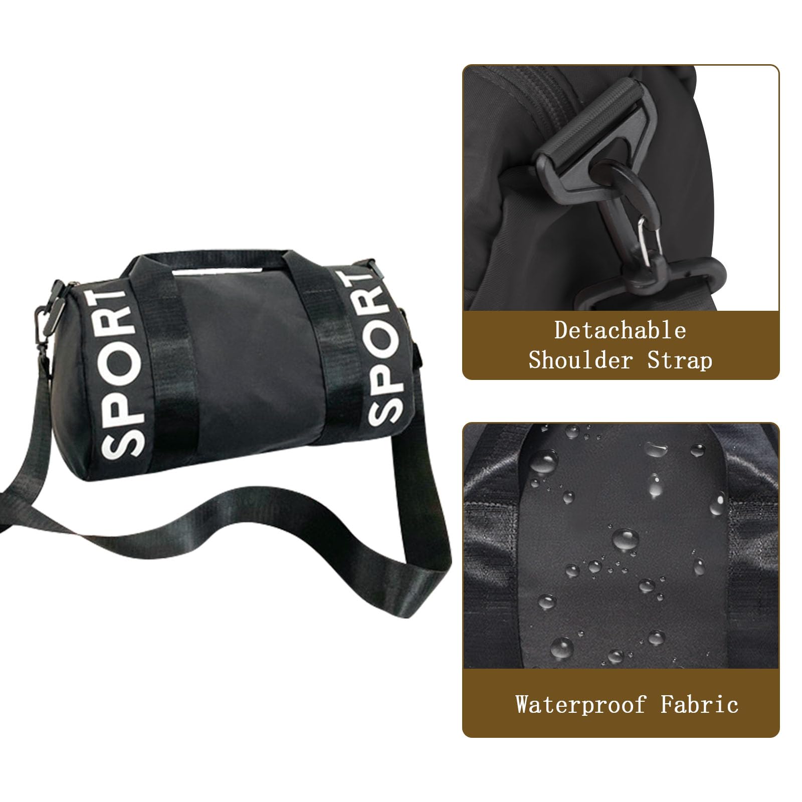 Bolsa de Deporte Impermeable Pequeña para Mujer y Hombre, Mini Bolso de Entrenamiento con Correa de Hombro