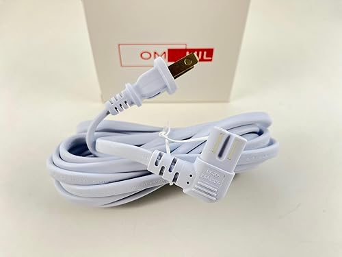 Miniatura 7 de OMNIHIL - Cable de alimentación C7 en forma de L extra largo blanco de 10 pies para radio Tivoli Audio M1BTSLC Model One
