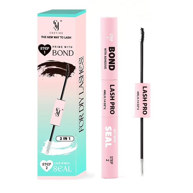 SY SHUYING Lash Bond and Seal Waterproof Glue for Eyelash Cluster Long-Lasting Strong Hold 72H Non-Irritating Latex-Free 2-in-1