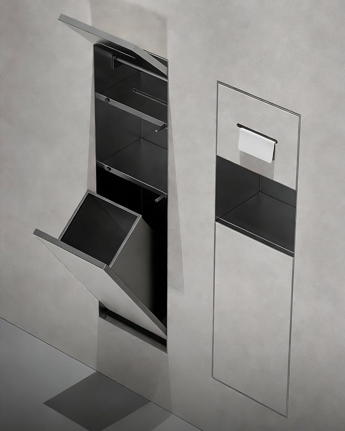 Toilettenpapierhalter Unterputz Wandeinbau-Duschablage mit Regal, Verdeckter, In Die Wand Eingelassener Toilettenpapierhalter für Fliesen, Einbau-Badezimmerschrank