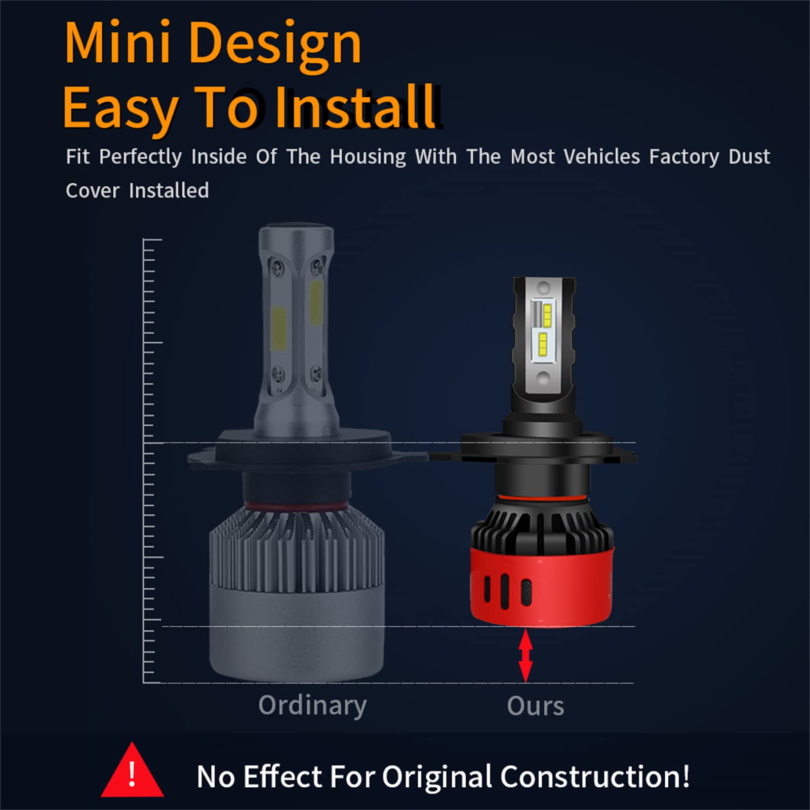 Faros Delanteros LED Para Automóvil Faros Delanteros LED 20000LM CSP Luz Antiniebla LED Automática 6000K Iluminación LED, IP68 A Prueba De Agua, Paquete De 2,H4
