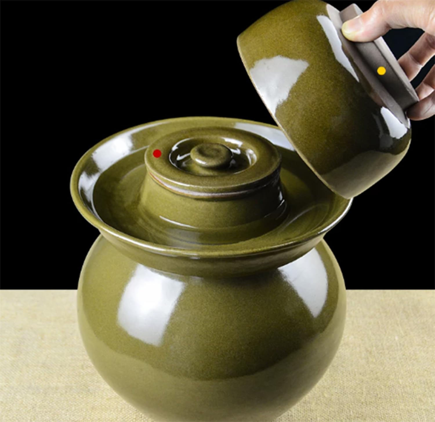 Pot de cornichon en céramique chinoise, boîte de fermentation alimentaire
