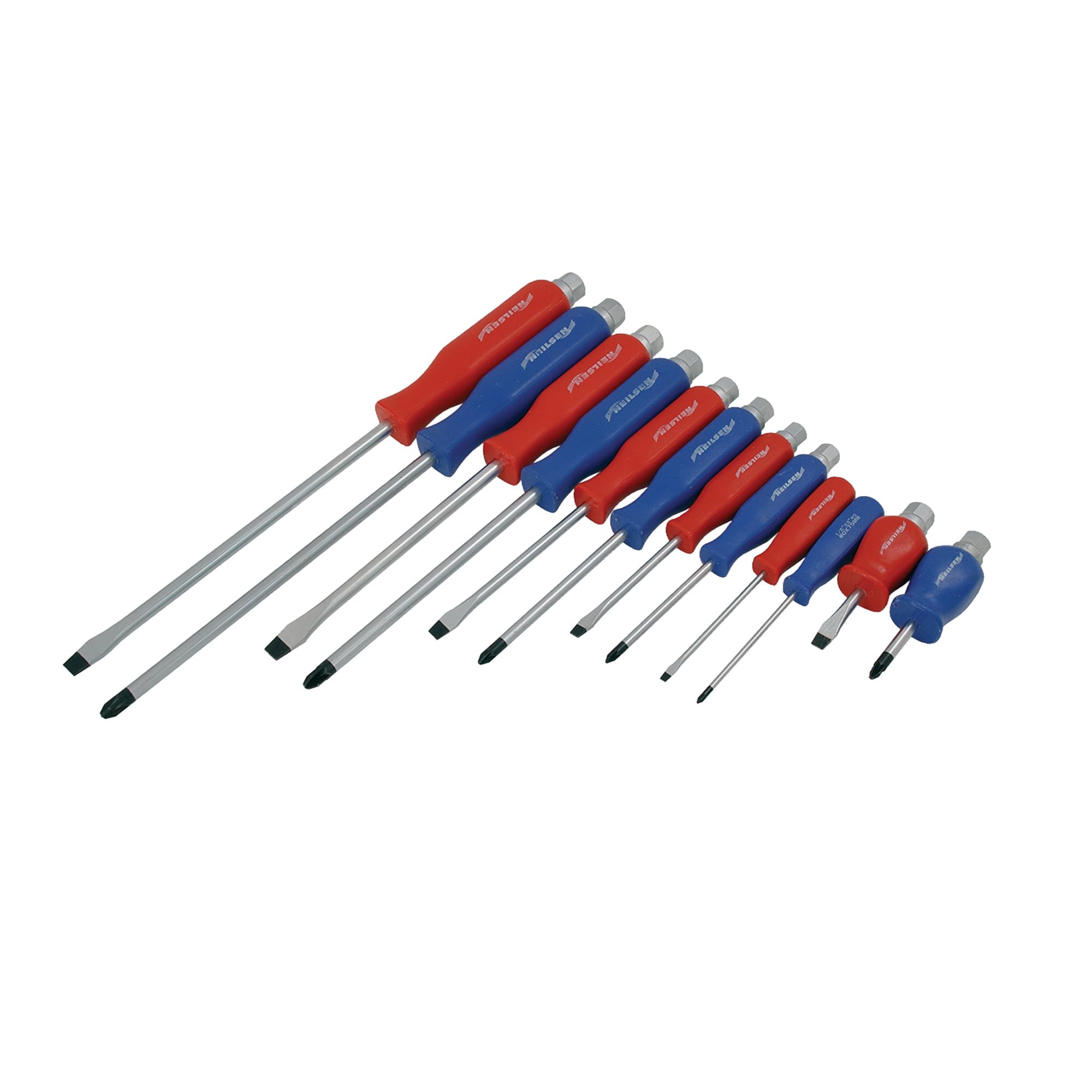 12pc Magnetic Engineers Screwdriver Set Heavy Duty With Hex Bolsters Pound Thru