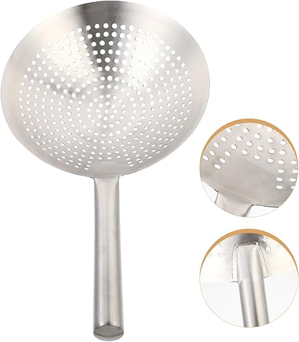 Miniatura 9 de Angoily Colador para hornear, colador de metal, colador para freír, espumadera para freír, utensilios de cocina para cocina, colador de té grande,