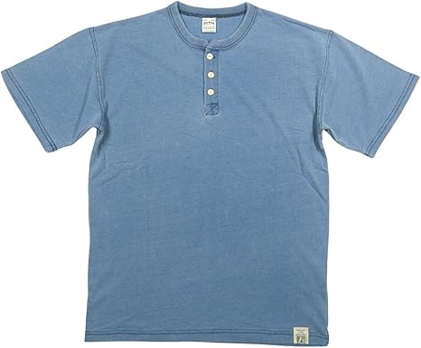 本日限定値下げ！未使用 ジャンゴアトゥール インディゴヘンリーネックtシャツM Amazon | [ヒューストン] インディゴ 半袖 ヘンリーネック T