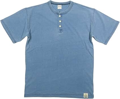 Amazon | [ヒューストン] インディゴ 半袖 ヘンリーネック T