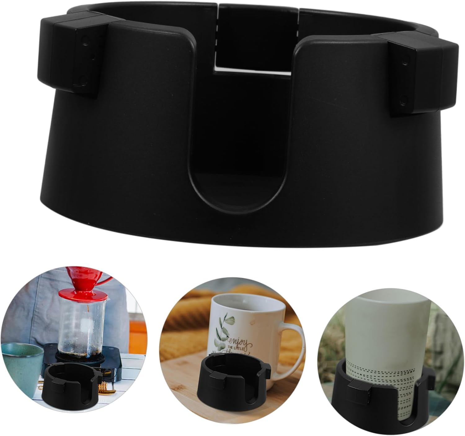 3pcs Desk Cup Holder -Spill Beverage Holder for Couch Car and Office Use Multi-Functional Drink Stand Slot for Condensate Prevention and Self-Adhesive Base