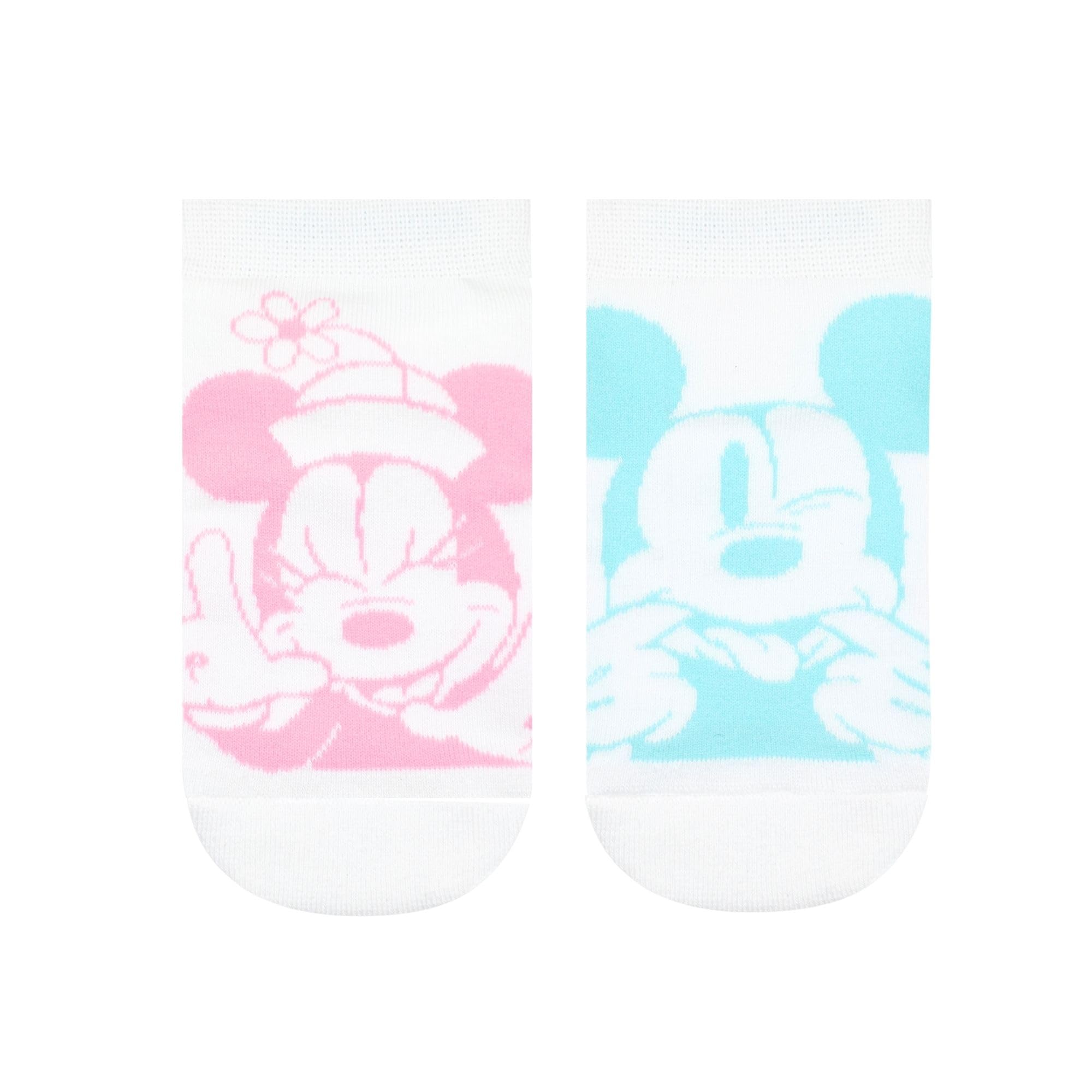 x Disney Cotton Mickey & Minnie Lowcut/Ankle socks for Women (Pack of 2)(Free Size) White-image-36