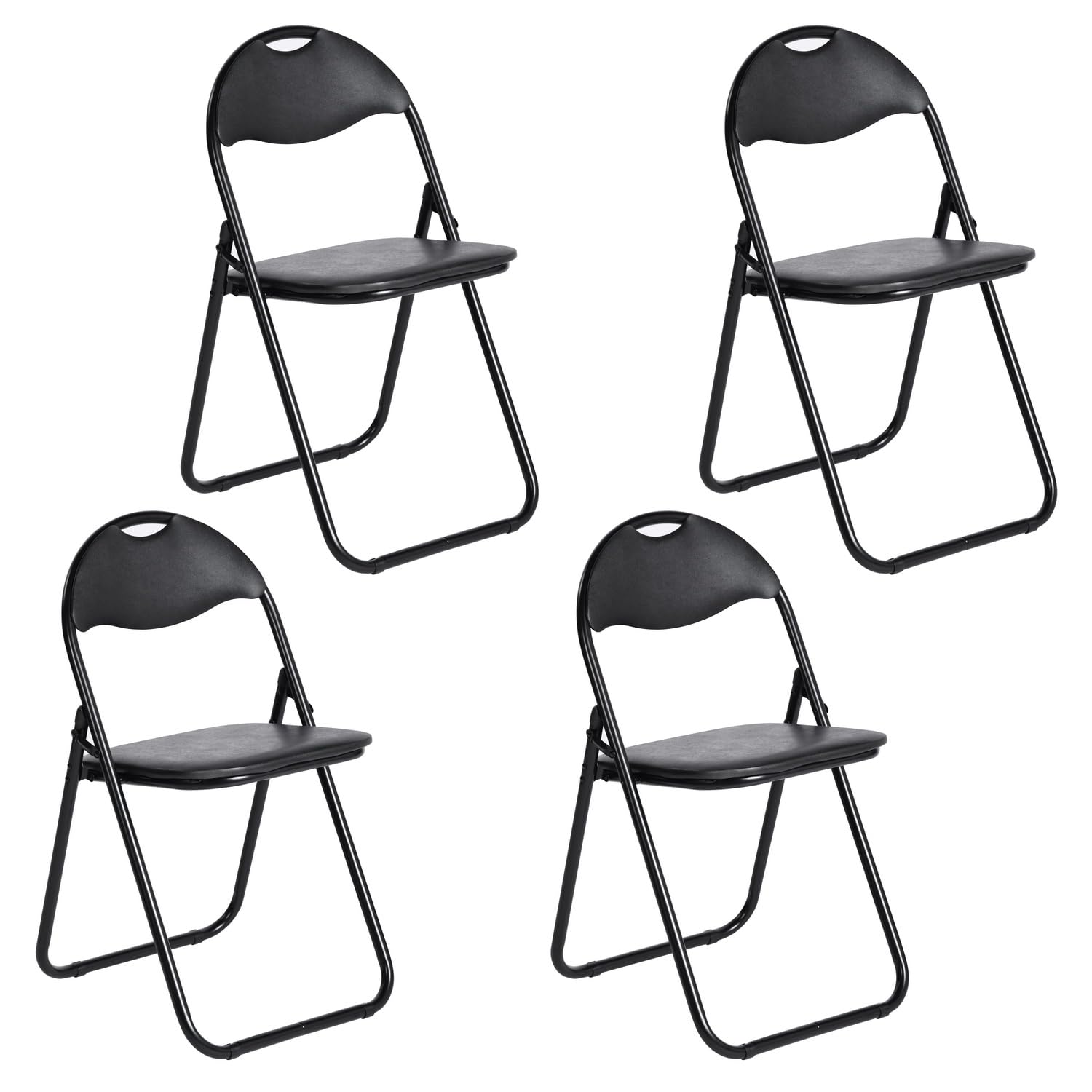 Lot de 4 Chaises Pliantes, chaises de Salle à Manger, Chaise Pliante Confortable et Rembourrée, pour Cuisine, Bureau, Extérieur et Jardin