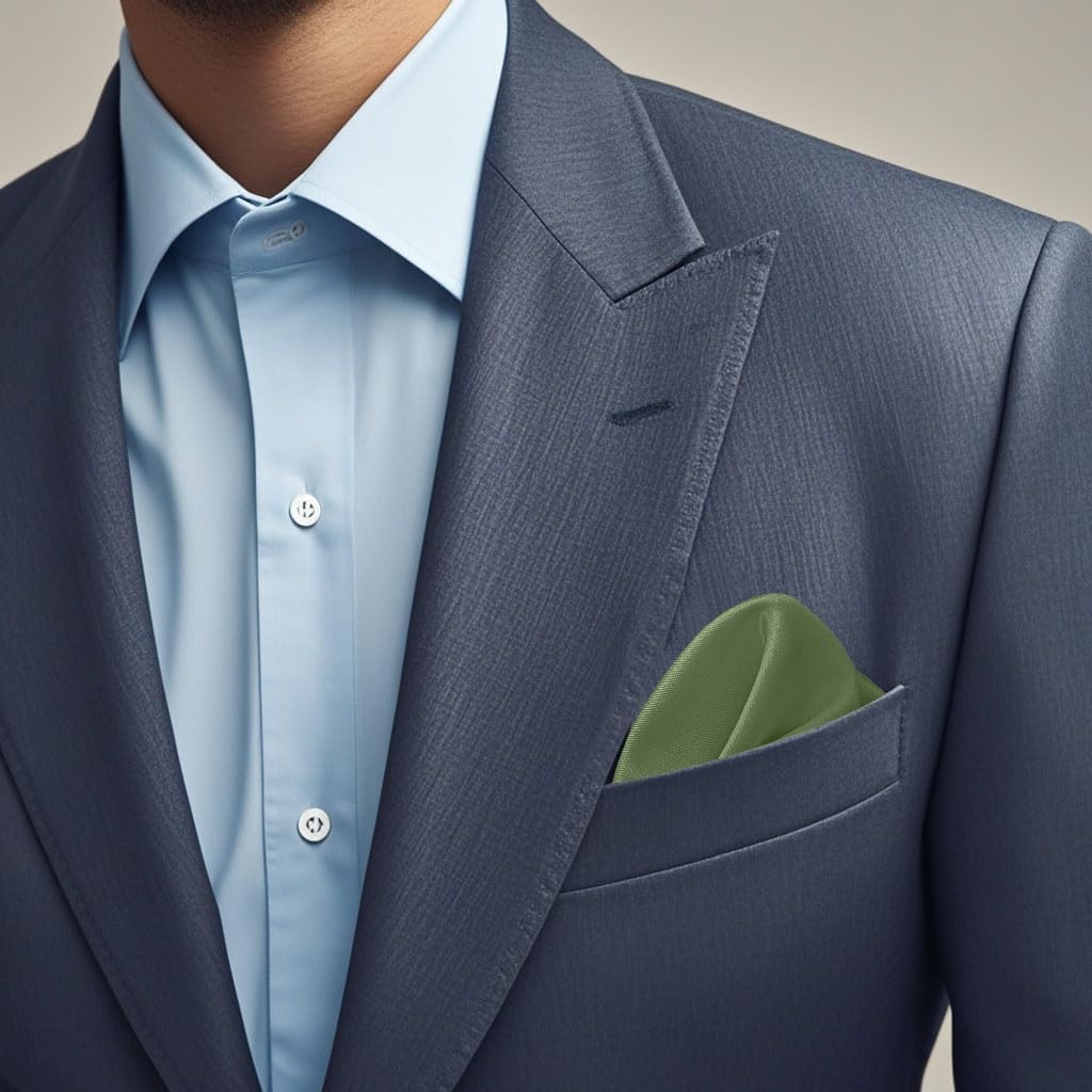 Men's Pocket Square, Solid Color Boys Handkerchiefs for Men Wedding Party