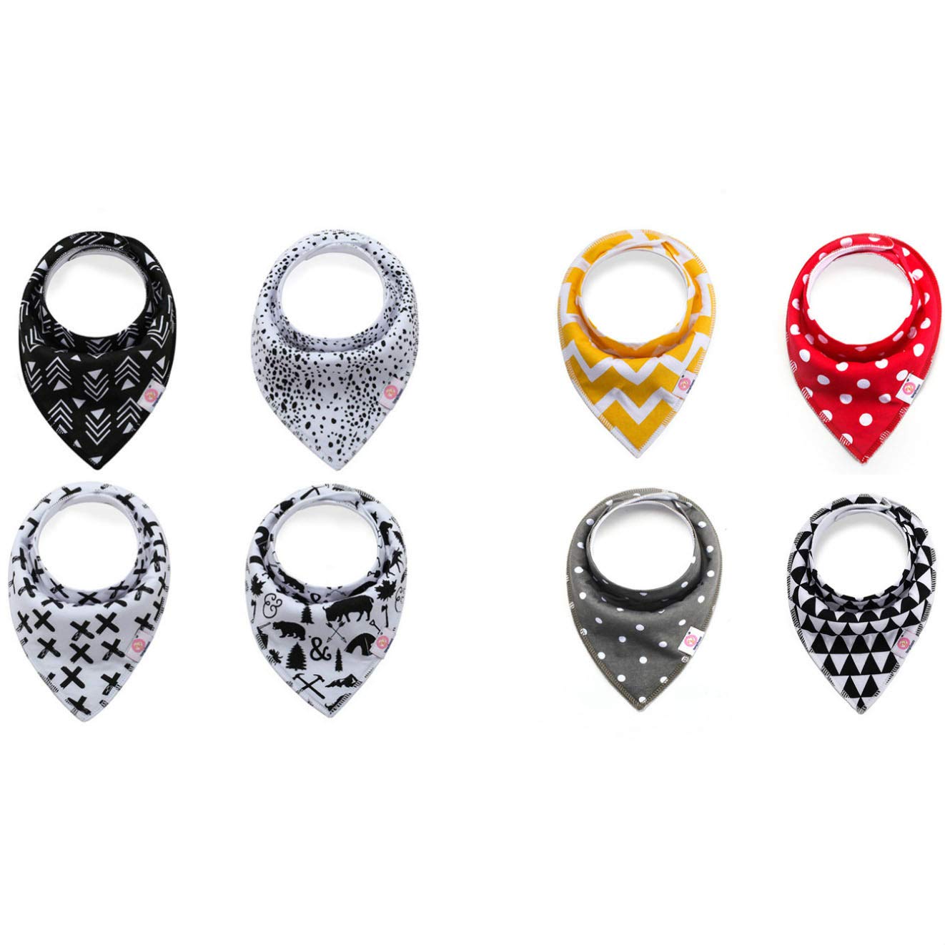 TG 8-Pack Baby Bibs Baby Bandana Drool Bibs for Drooling and Teething, 100% Organic Cotton and Super Absorbent Bibs for Baby Boys, Baby Shower Gift Set (Set-C)