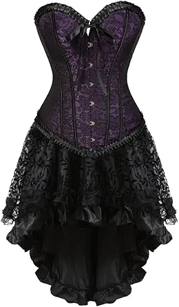 Kranchungel Women's Steampunk Corset Dress Halloween Costume