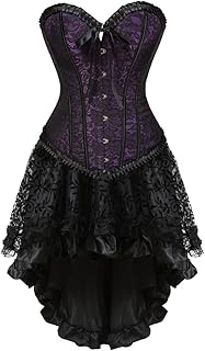 Steampunk Corset Skirt Renaissance Corset Dress for Women Gothic Burlesque Corsets Costumes