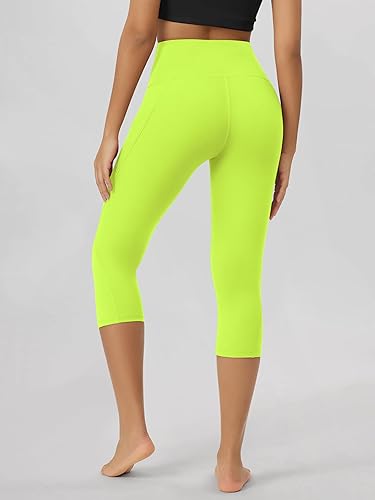 Miniatura 660 de ODODOS - Leggings tipo capri de mujer, no se traslucen y modelan el abdomen, con cintura alta y bolsillos; para hacer yoga, atletismo, ejercicio