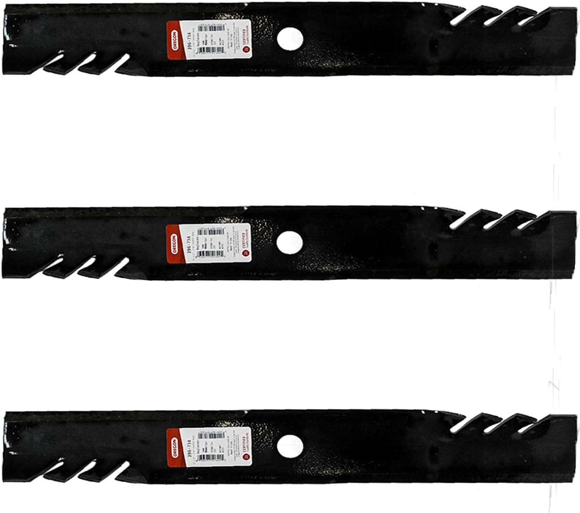 3PK 60" Deck Oregon 396-734 G6 Gator Blades Replacement for AM100538, M113878F910 fits F911, F912, F915, F925, 260, 261, 381, 400, 420, 430, 455 Mowers