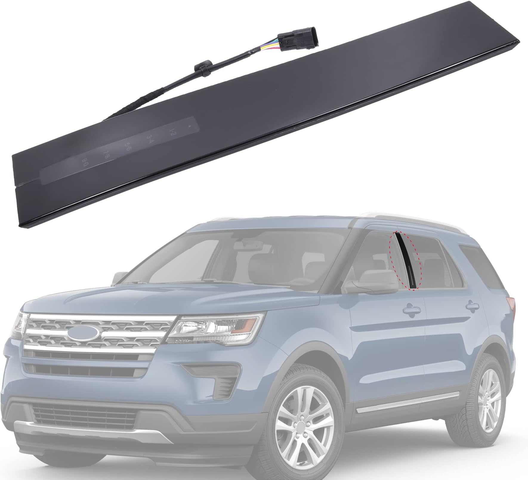 New B Pillar Molding Trim with Door Entry Keypad Replacement for Ford Explorer 2011-2019 Replaces DB5Z-7820555-AC Door Pillar Applique Driver Front LH Side Left Outer