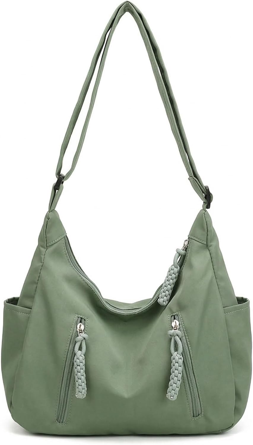 Nylon Crossbody Bags for Women Slouchy Crescent Tote Bag Lightweight Casual Shoulder Hobo Dumpling Bag Travel Sling Purse