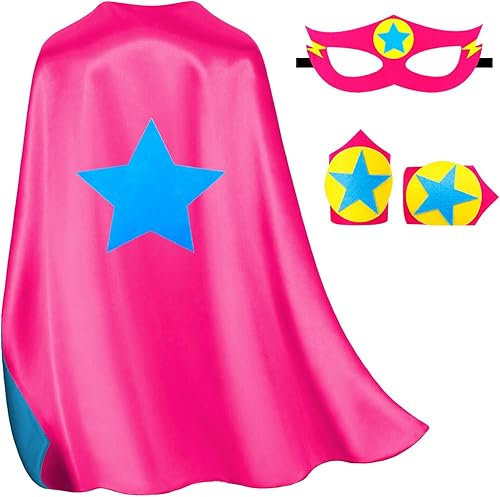 Miniatura 1 de iROLEWIN Capa y máscara de superhéroe para niños y niñas, disfraces de superhéroes como juguetes de vestirse para niños pequeños, regalos de Navidad