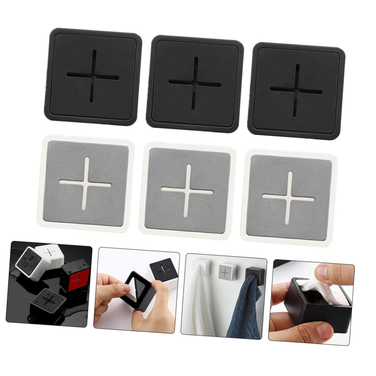 BESTonZON 18 Uds Tapón De Almacenamiento De Toallas Ganchos De Almacenamiento Para El Hogar De Cocina Ganchos Para Toallas De Baño Ganchos Para Toallas Soporte Adhesivo Para Toallas De Té