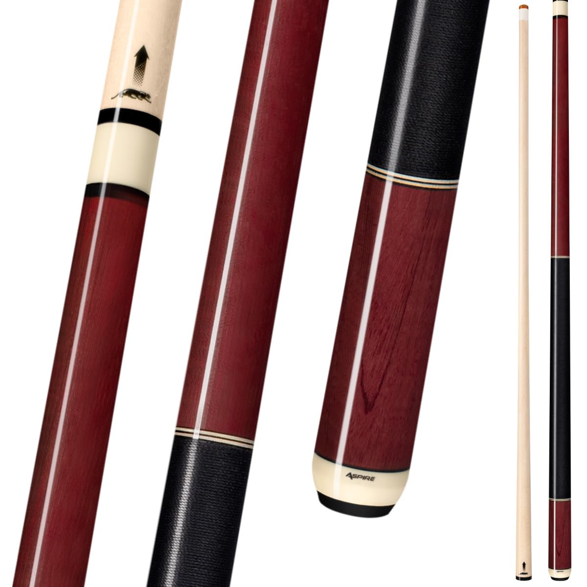 PREDATOR Aspire 4 Low-Deflection Billiard Pool Cue Stick Featuring Real Inlays and ONE Shaft Technology to Improve Accuracy, 2-Piece 58-inch (Aspire 4)