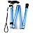 Comfkey Folding Lightweight Walking Stick - Adjustable Aluminum Metal Collapsible Travel Cane with Non-Slip Rubber Base (Blue)