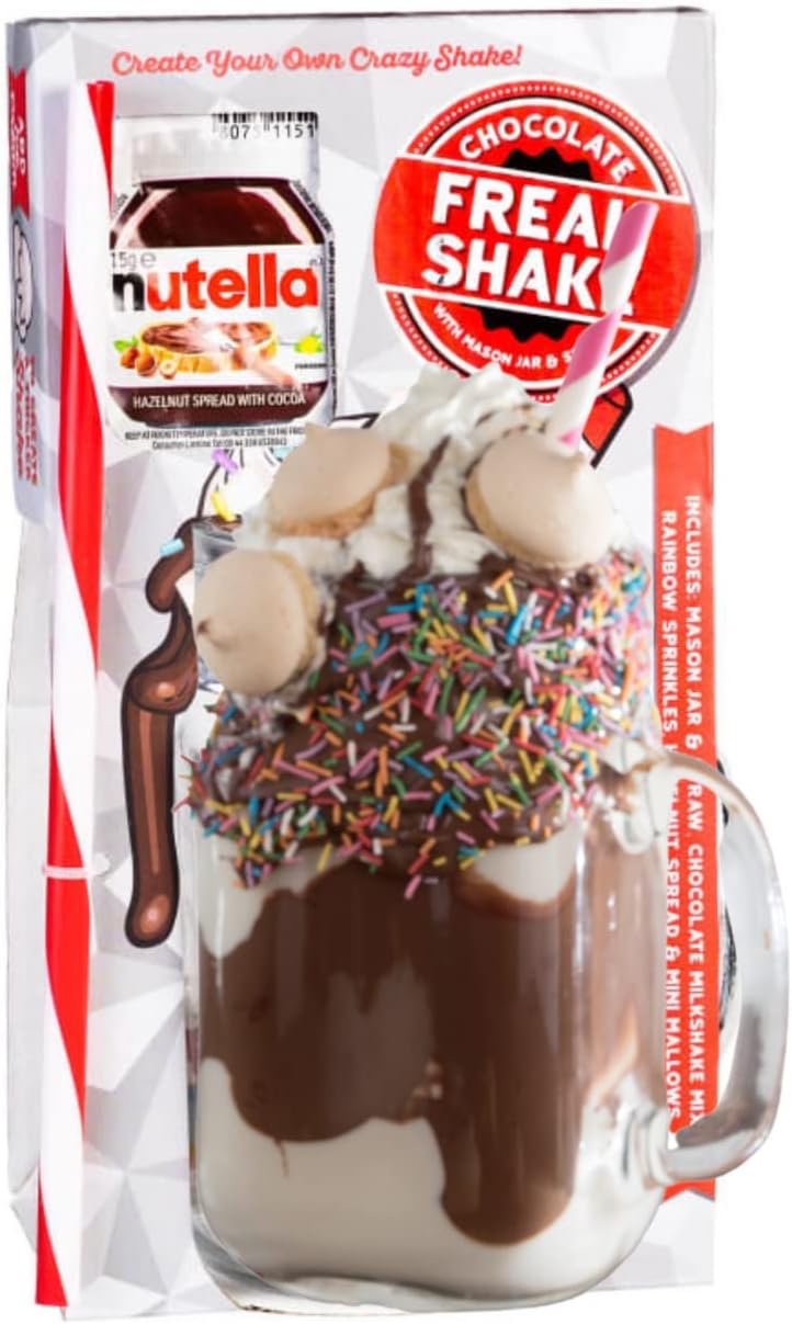 Milkshake Gift Set Mason Jar, Straw, Chocolate Flavour Milkshake Mix