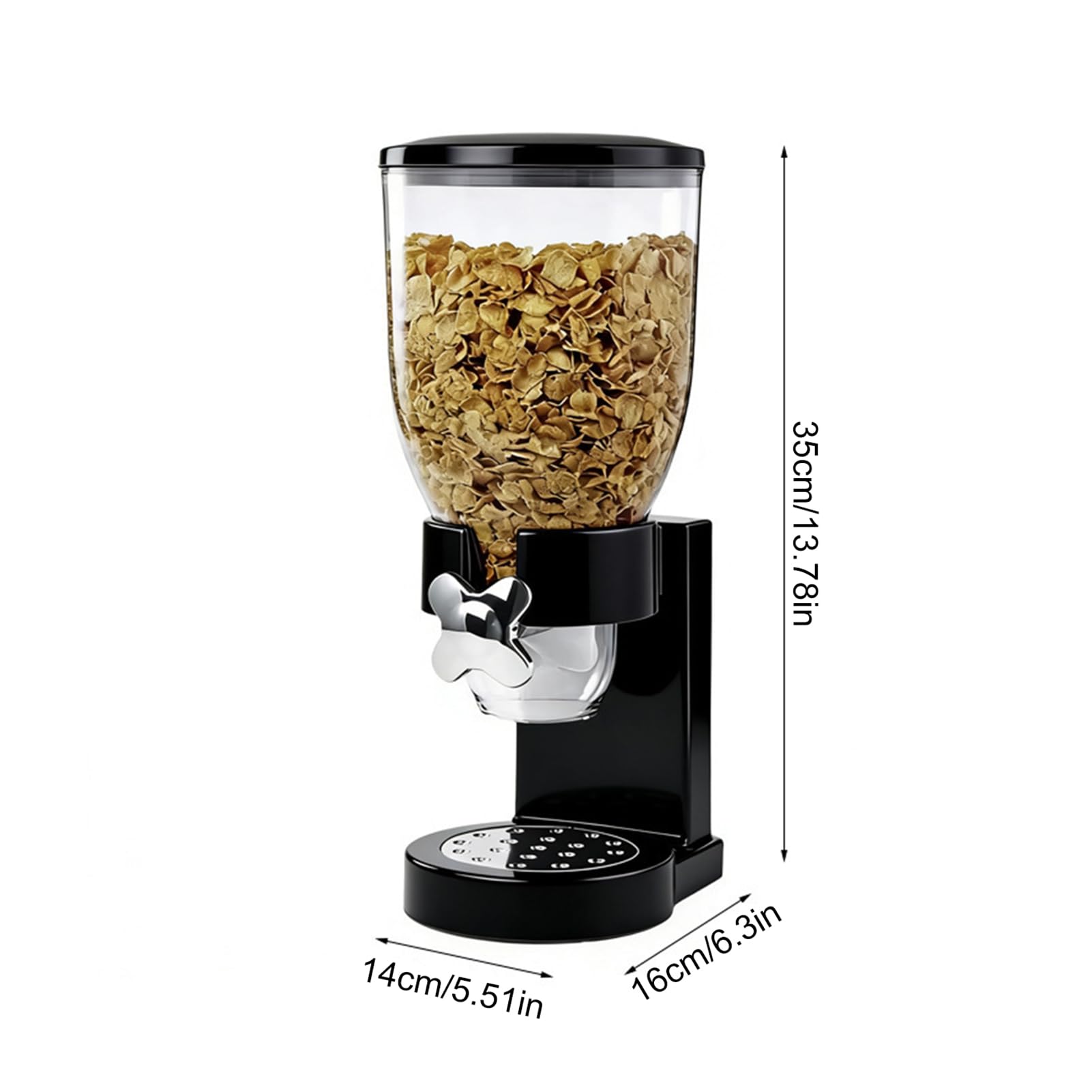 Müslispender, 2 l, großer luftdichter Behälter, Getreidespender, versiegelter Trockenfutterspender für Reis, Süßigkeiten, Kaffeebohnen