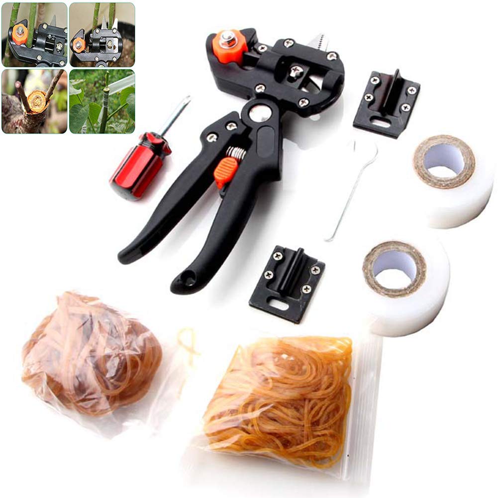 Attrezzi da Innesto da Giardino, Forbici da Potatura Attrezzo da Taglio per Innesto a Forbice con Custodia/Membrana Bianca e Elastico per Piante da Giardino