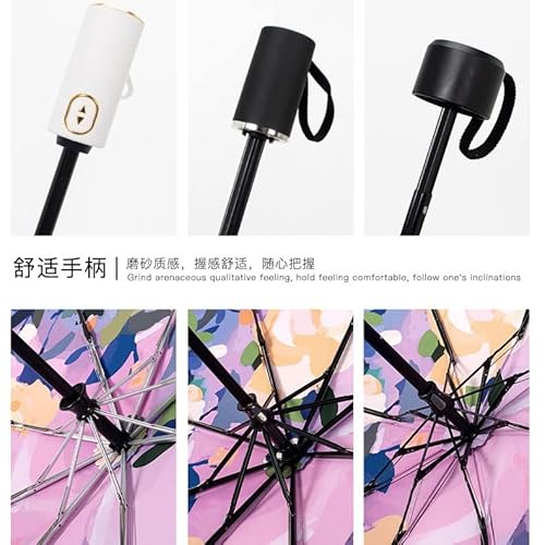 Walnut Fully Automatic Umbrella Titanium Silver Glue Anti-Uv Folding Umbrella Umbrella #TOP4